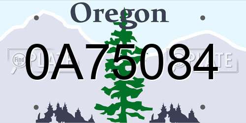0A75084 Oregon License Plate