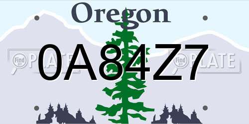 0A84Z7 Oregon License Plate