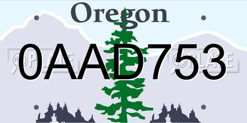 0AAD753 Oregon License Plate