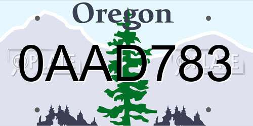 0AAD783 Oregon License Plate