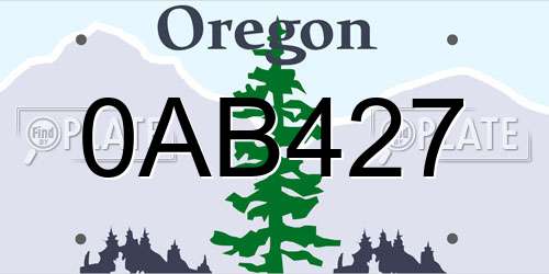 0AB427 Oregon License Plate