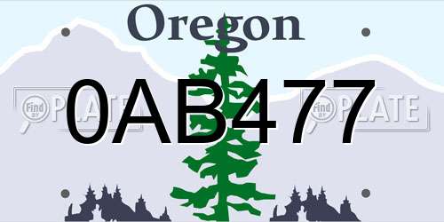 0AB477 Oregon License Plate