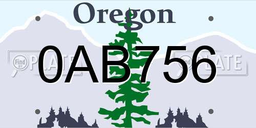 0AB756 Oregon License Plate