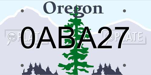 0ABA27 Oregon License Plate