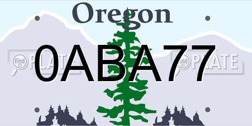 0ABA77 Oregon License Plate