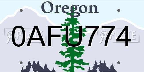 0AFU774 Oregon License Plate