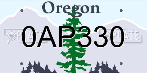 0AP330 Oregon License Plate