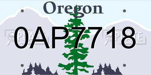0AP7718 Oregon License Plate