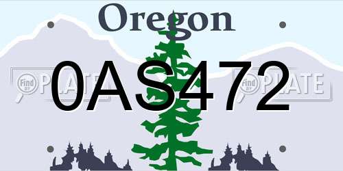 0AS472 Oregon License Plate