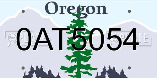 0AT5054 Oregon License Plate
