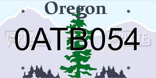 0ATB054 Oregon License Plate