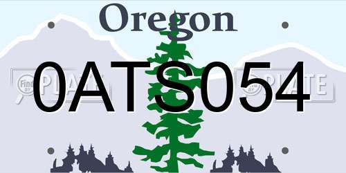 0ATS054 Oregon License Plate