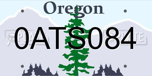 0ATS084 Oregon License Plate