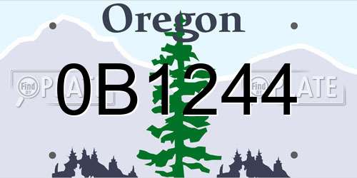 0B1244 Oregon License Plate