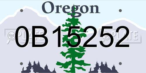 0B15252 Oregon License Plate