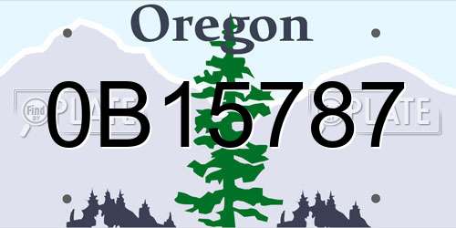 0B15787 Oregon License Plate