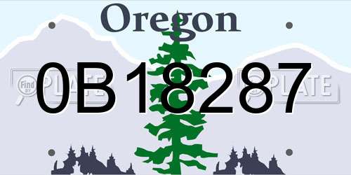 0B18287 Oregon License Plate