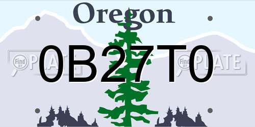 0B27T0 Oregon License Plate