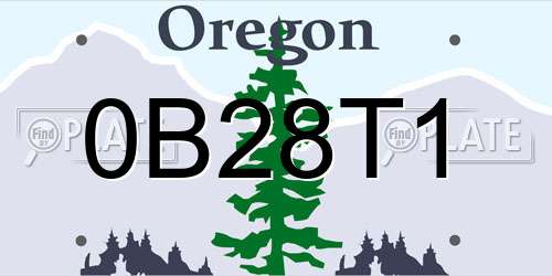 0B28T1 Oregon License Plate