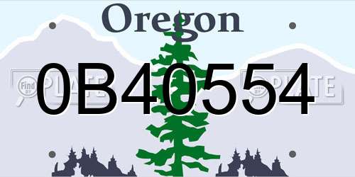 0B40554 Oregon License Plate