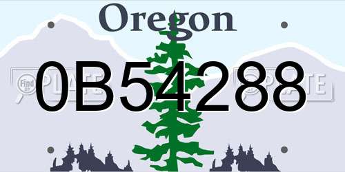0B54288 Oregon License Plate