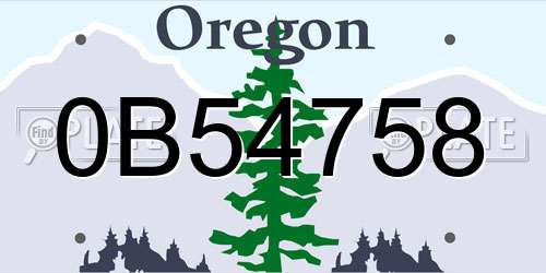 0B54758 Oregon License Plate
