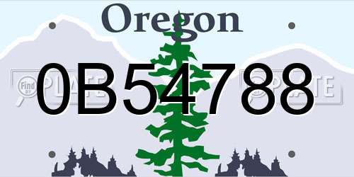 0B54788 Oregon License Plate
