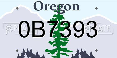 0B7393 Oregon License Plate