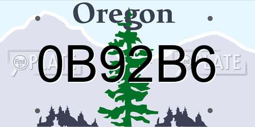 0B92B6 Oregon License Plate