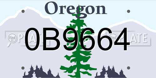 0B9664 Oregon License Plate