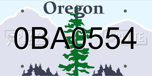 0BA0554 Oregon License Plate