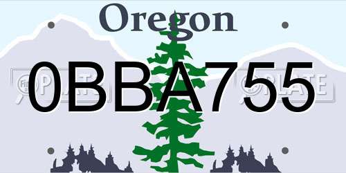 0BBA755 Oregon License Plate