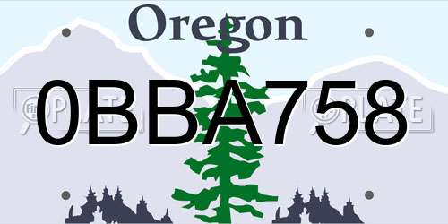 0BBA758 Oregon License Plate