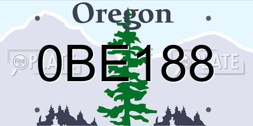 0BE188 Oregon License Plate