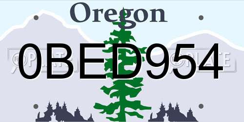 0BED954 Oregon License Plate