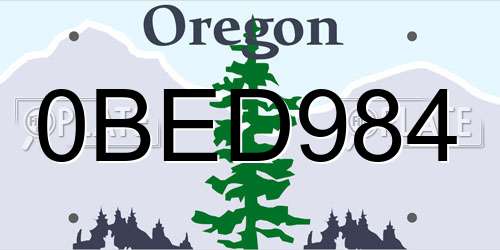 0BED984 Oregon License Plate