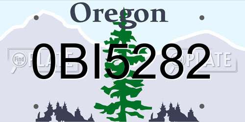 0BI5282 Oregon License Plate