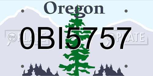0BI5757 Oregon License Plate