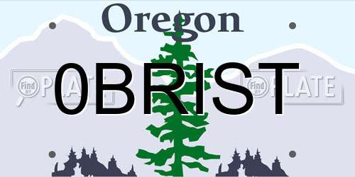 0BRIST Oregon License Plate