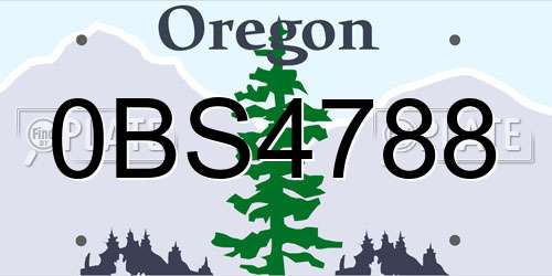 0BS4788 Oregon License Plate