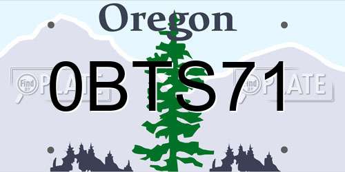 0BTS71 Oregon License Plate