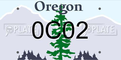 0C02 Oregon License Plate
