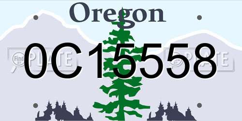 0C15558 Oregon License Plate