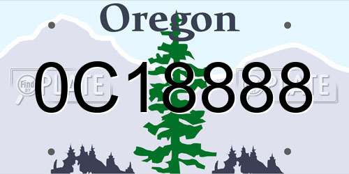 0C18888 Oregon License Plate
