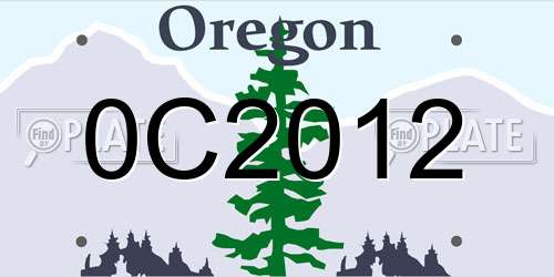 0C2012 Oregon License Plate