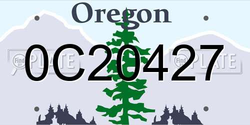 0C20427 Oregon License Plate