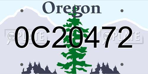 0C20472 Oregon License Plate