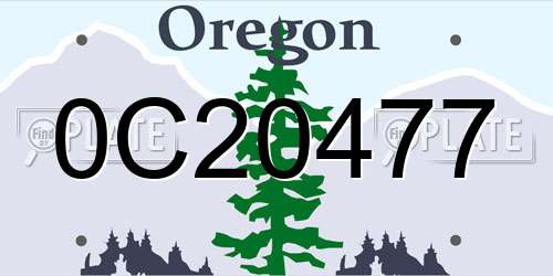 0C20477 Oregon License Plate