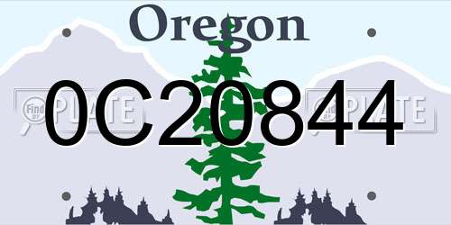 0C20844 Oregon License Plate