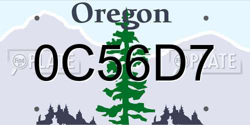 0C56D7 Oregon License Plate